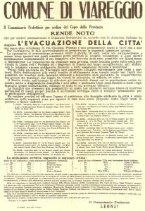 Viareggio, bando di sfollamento